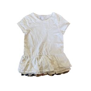 Burberry‎ Children white t-shirt nova check hem